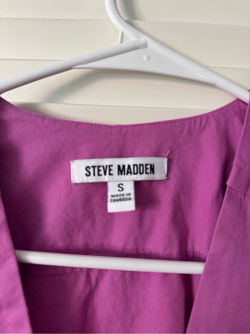 Staud Cassia Knot-Front Mini Dress in Magenta Pink Steve Madden - Picture 2 of 3